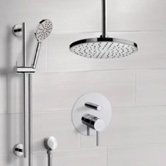 Ceiling Rain Shower System with Handheld, Rain Shower Head, Shower Faucet Set